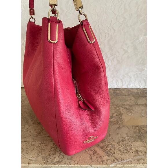 Coach Phoebe Pink leather hobo shoulder bag F34495 - Picture 4 of 10